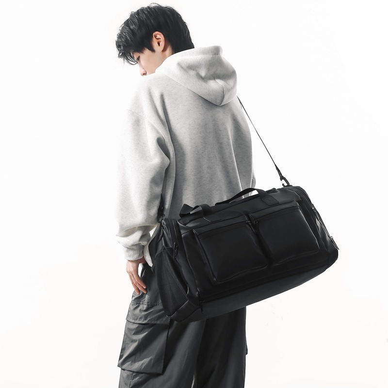 Dry-wet separation large-capacity luggage bag, men's and women's sports and fitness bag, basketball training equipment bag case, handle travel bag Specification drawing