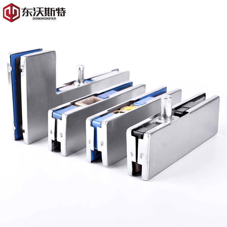 Glass door floor spring accessories: upper clamp, lower clamp, curved clamp, top clamp, fixed clamp, stainless steel cast, 5mm thick Item Picture