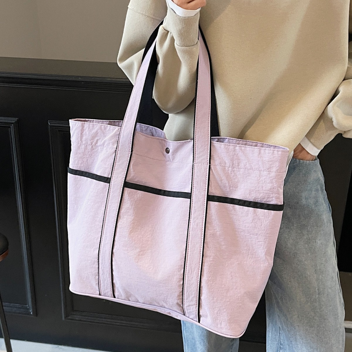 2025 New cross-border canvas bags, handbags, shoulder bags, tote bags, yoga and beach bags full figure