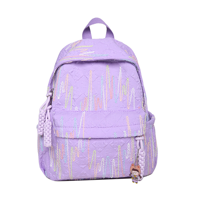 Korean minimalist Harajuku style backpack, large-capacity, high-end casual backpack, color-matched cute female college student schoolbag Item Picture