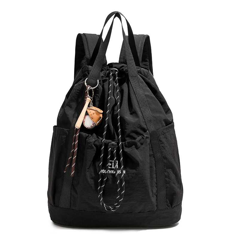 Lightweight drawstring backpack for export, outdoor sports and mountaineering backpack, trendy color-blocking travel backpack Item Picture