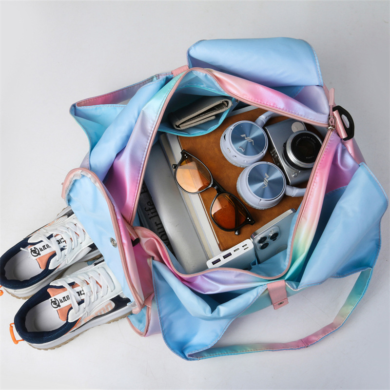 New women's sports and fitness bags, dance bags, swimming and yoga bags, large-capacity dry-wet separation, short travel crossbody bags Specification drawing