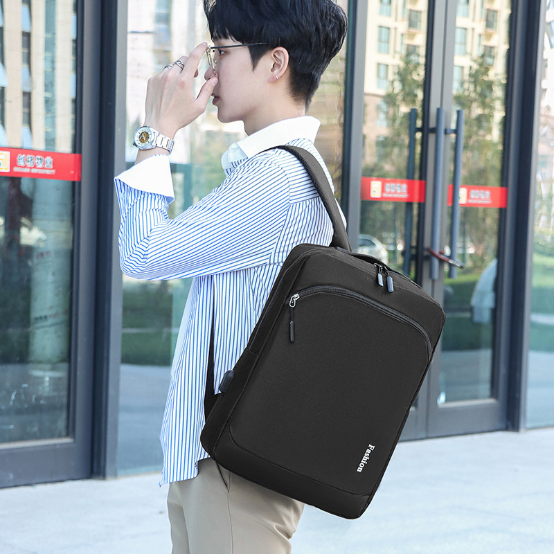 Men's backpack, multi-purpose portable student computer bag, business USB, simple and fashionable casual backpack, three-piece set Application Scenario