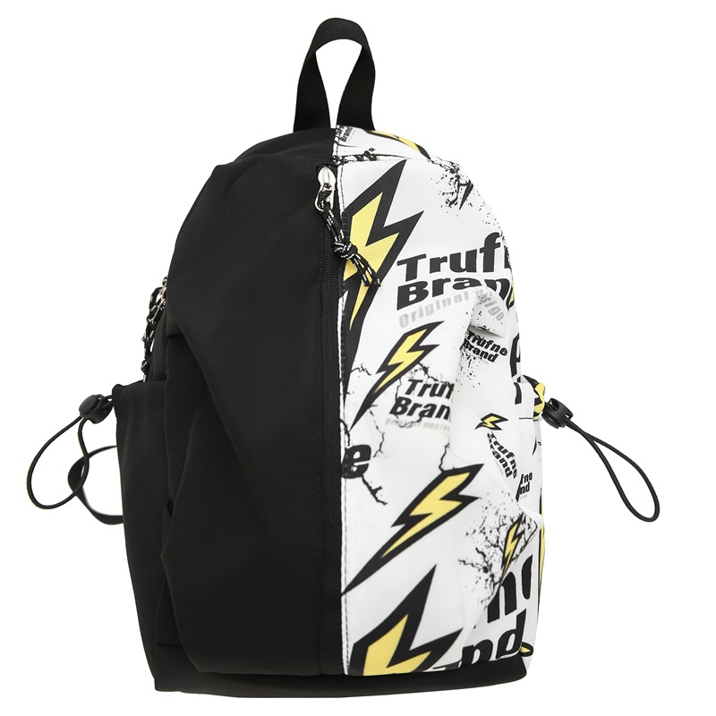 Graffiti comic fashion schoolbags for both boys and girls, backpacks for junior high school and college students, and men's and women's same style backpacks for leisure travel Item Picture