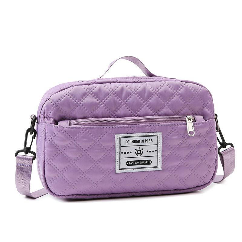 Korean version diamond-shaped embroidery thread 2025 new model storage bag, crossbody portable yoga and fitness bag, large-capacity travel single-shoulder bag Specification drawing