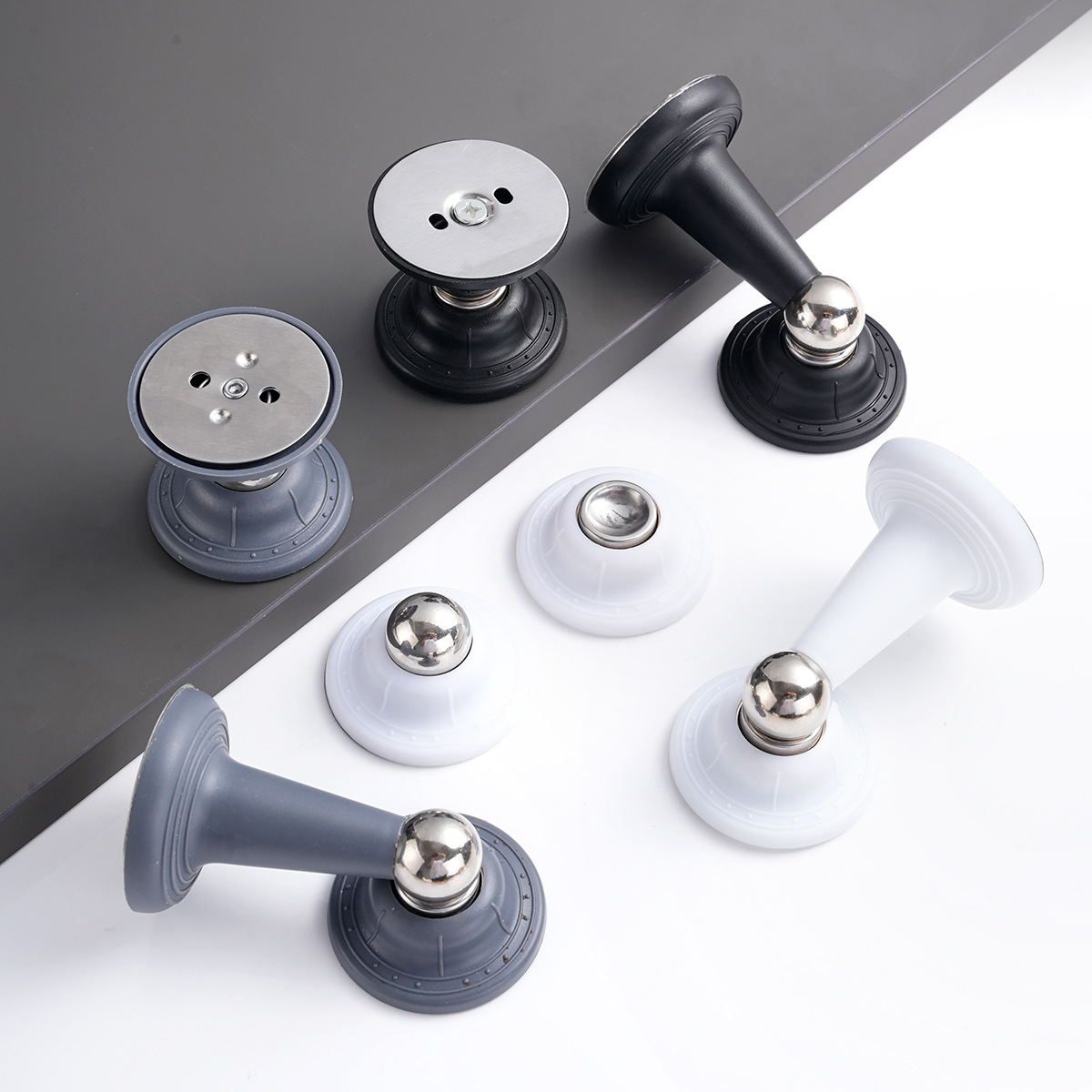 Home RV non-perforating silicone door, PVC anti-collision strong magnetic short silent door, toilet door and floor stop door Specification drawing