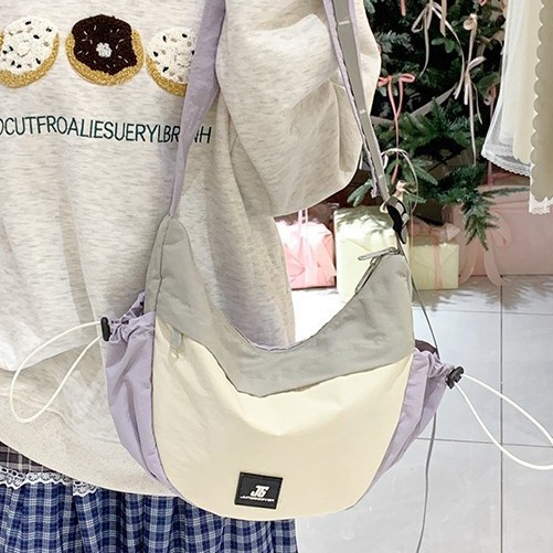 Casual sports and fitness large-capacity bag for women, 2025 new solid color wide shoulder strap crossbody bag, lightweight single-shoulder bag Specification drawing