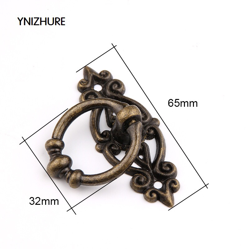 65mm antique furniture handle, European-style kitchen cabinet, wardrobe and drawer zinc alloy handle and pull ring full figure