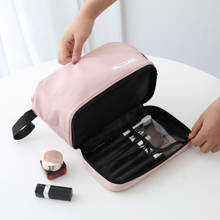 Large-capacity men's toiletry bag, multi-functional double-layer makeup bag, portable storage bag for women's travel, starting from one Specification drawing