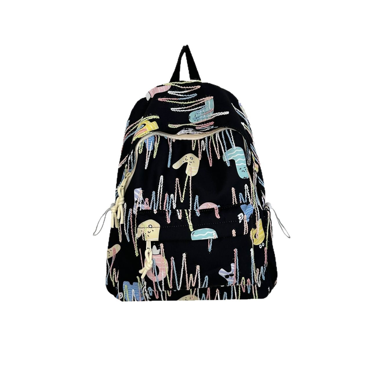 Ins-style large-capacity schoolbag for junior high school, senior high school and college students, high appearance level, simple and cute campus backpack Item Picture
