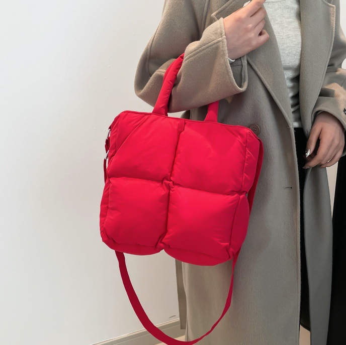 Autumn and winter Korean Instagram laid-back style gentle cotton bag, tote bag, large-capacity cotton jacket bag, underarm single-shoulder bag for women full figure