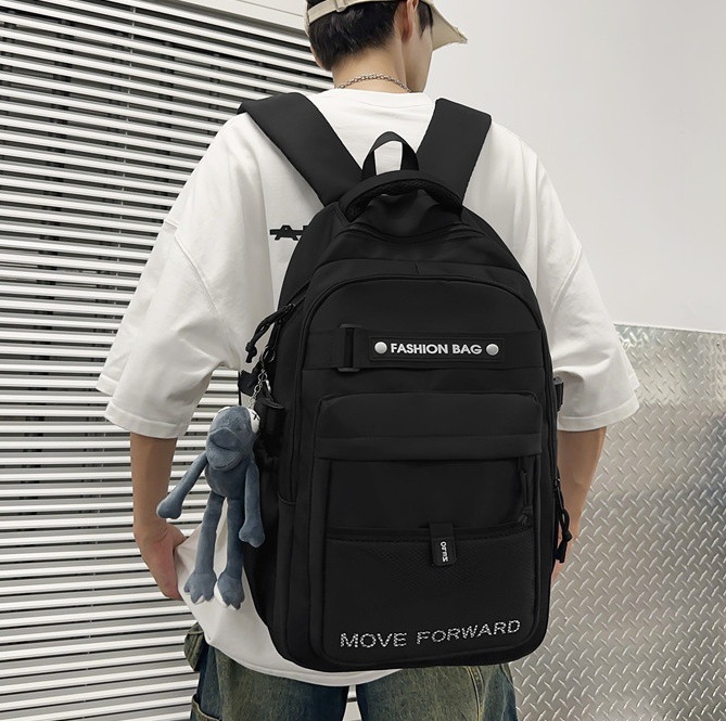 Japanese-style Instagram schoolbags, cool and trendy college student couple color-matched backpacks, large-capacity letter casual backpacks for middle school students full figure