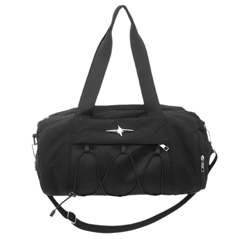 Fashionable new solid-color travel bag, multi-functional and simple crossbody cylindrical travel bag, outdoor bucket bag, sports crossbody bag Item Picture
