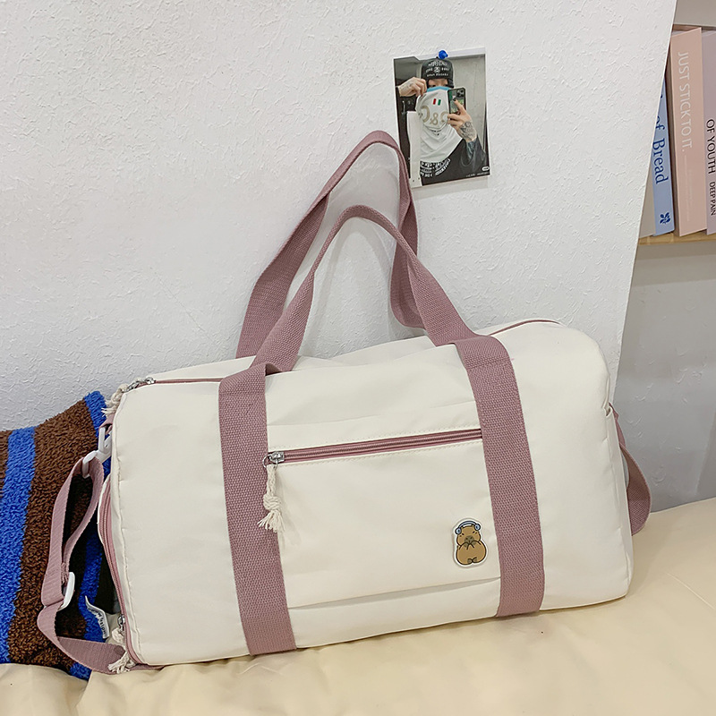 Cute campus-style travel bag, large-capacity student luggage bag, dry and wet separated storage bag, and can be worn with a handle handbag details Picture