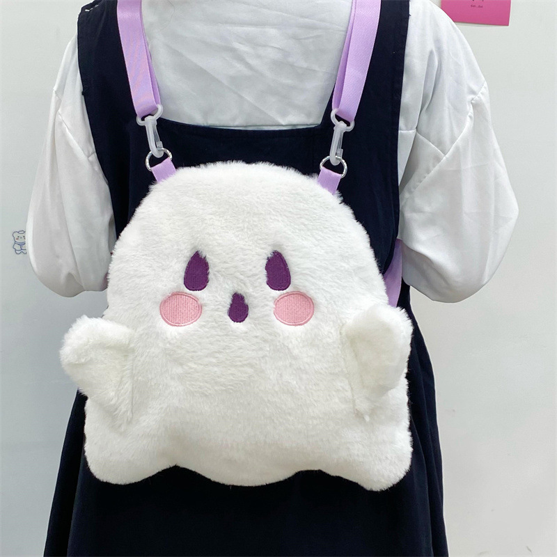New Ghost Little Ghost backpack for women, personalized plush toy, Japanese-style cute girl cartoon backpack wholesale full figure