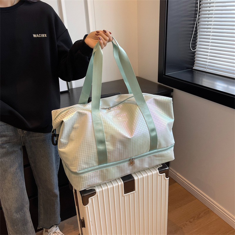 Travel bags, large hand-held bags, women's fashionable outdoor short-distance travel and business trip luggage bags, dry and wet separation sports and fitness bags Specification drawing