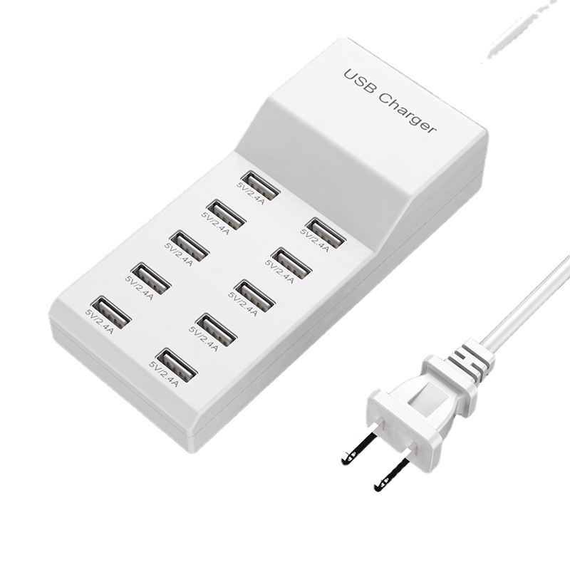 Wholesale USB multi-port charger 5V2.4A 10-port mobile phone fast charging power strip, multi-functional universal fast adapter Item Picture