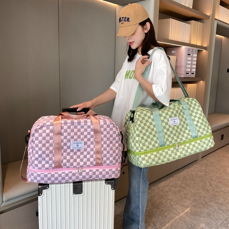 Shoe compartment, super large capacity, travel bag, hand-held short-distance travel bag, can be worn with a suitcase, women waiting to give birth, storage, fitness women's bag details Picture