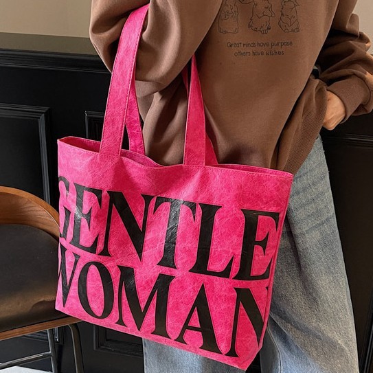 Dupont paper and fabric bag with large capacity for students' classes 2024 summer new Tote bag, fashionable single-shoulder handbag full figure