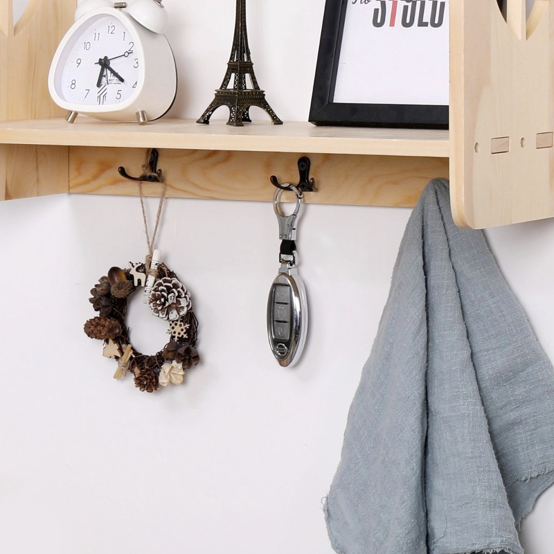 Cross-border zinc alloy horn hooks, perforated bathroom and kitchen hooks, door rear coat and hat hooks, single hooks, strong storage hooks Specification drawing