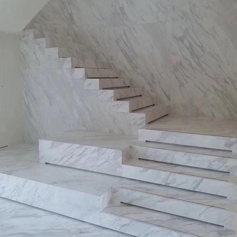 Jazz white natural marble slab background, wall, floor tile, villa living room, island, table and table processing design Item Picture