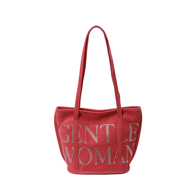 Large-capacity bag for women, spring and summer, casual and high-end, 2025 new versatile sequined fabric bag, fashionable letter-shaped tote bag Item Picture