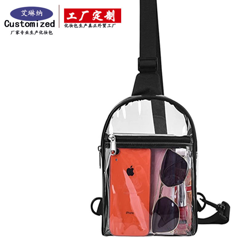 Amazon's new pvc transparent backpack, a horizontal shoulder bag for both men and women, and a custom-made chest bag details Picture