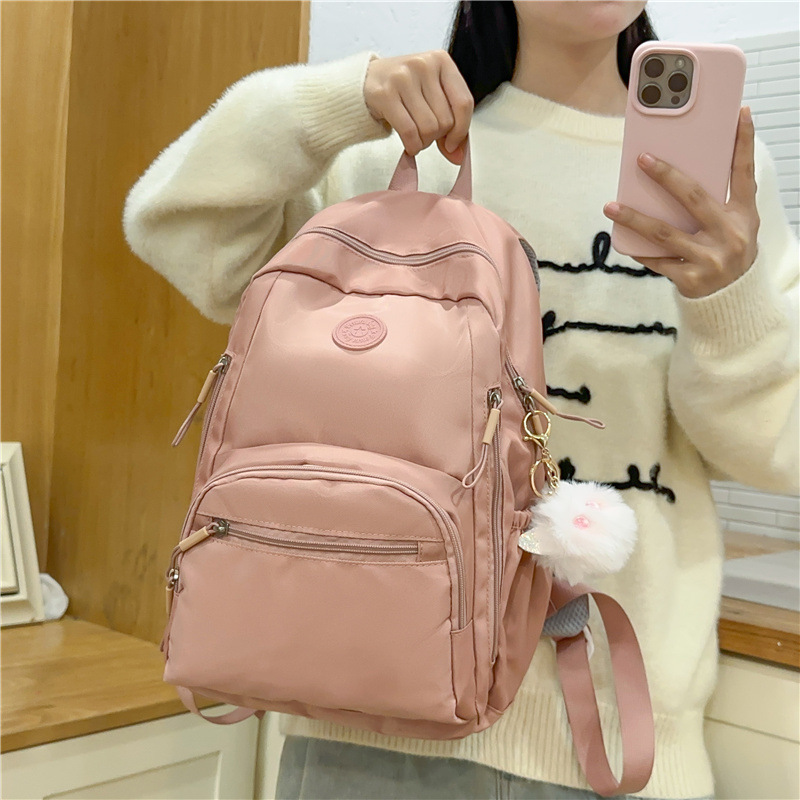 Simple and trendy ins brand versatile schoolbag, girls' design sense, niche high school student backpack, junior high school student Korean-style backpack full figure