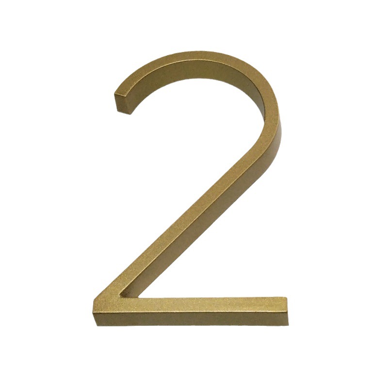 Cross-border personalized zinc alloy house number with a height of 127mm, golden homestay hotel villa house number full figure