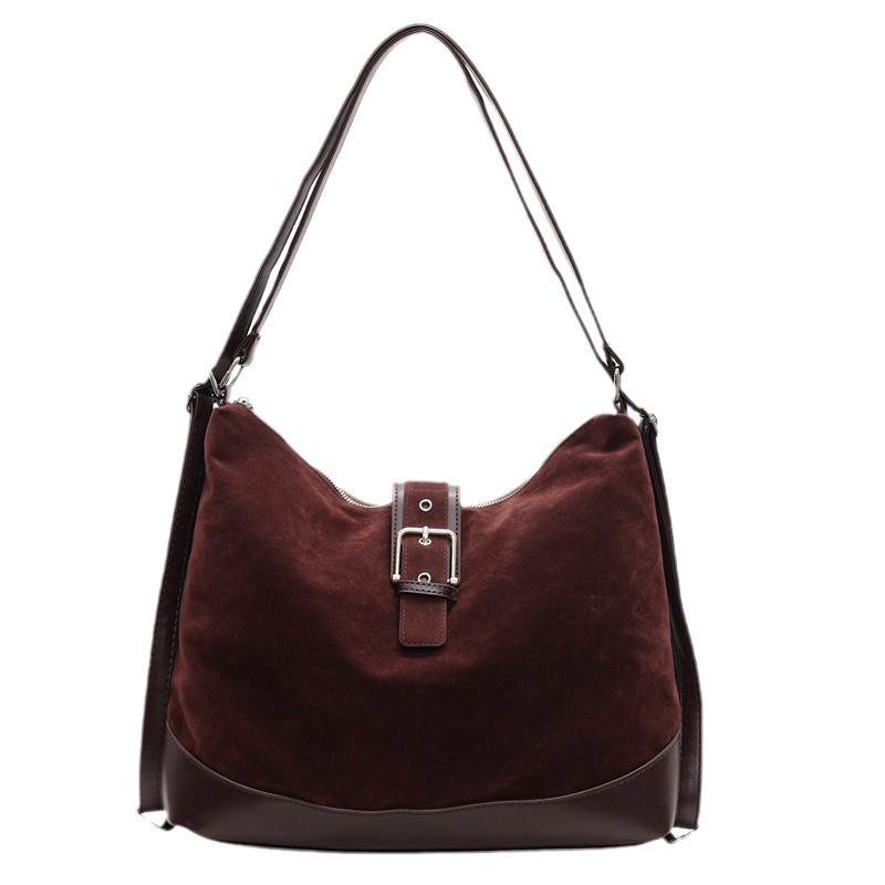 Retro and stylish large-capacity commuter tote bag, new frosted bag for autumn and winter, school-style backpack, casual crossbody bag Item Picture