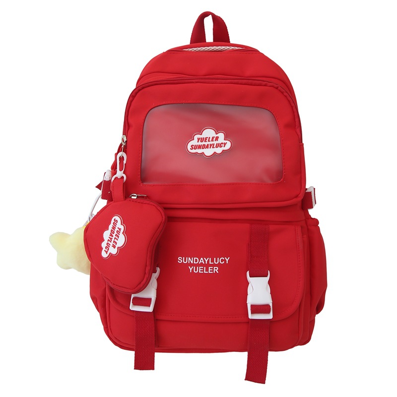 ins new large-capacity backpack for girls, high school, junior high school and college students, high appearance level, simple pain bag, girls' backpack Item Picture