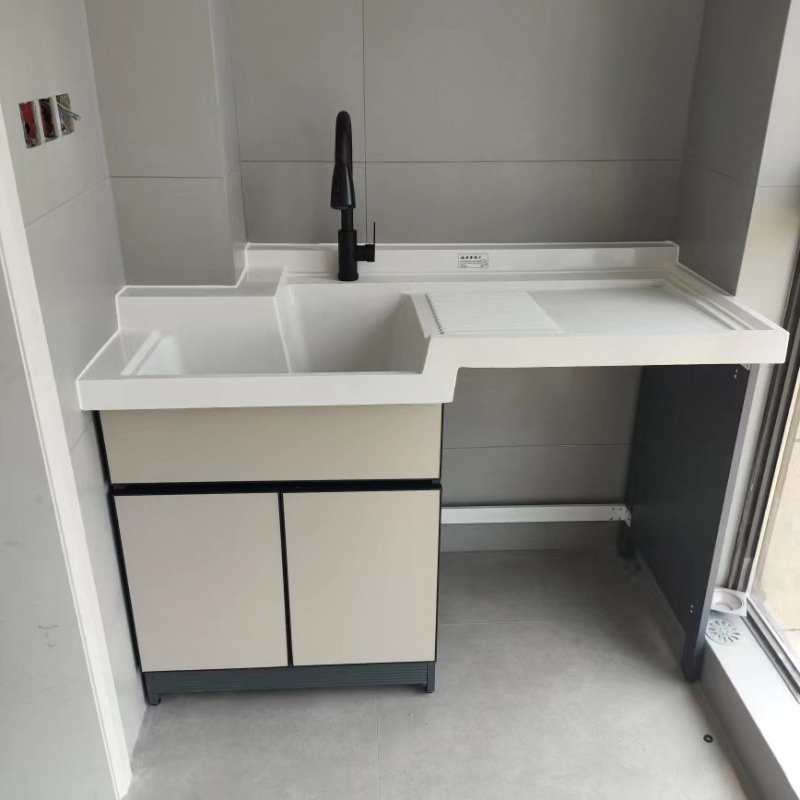 2024 New style space aluminum balcony washing and wardrobe integrated with beveled combination and washboard washing pool companion, foreign trade factory details Picture
