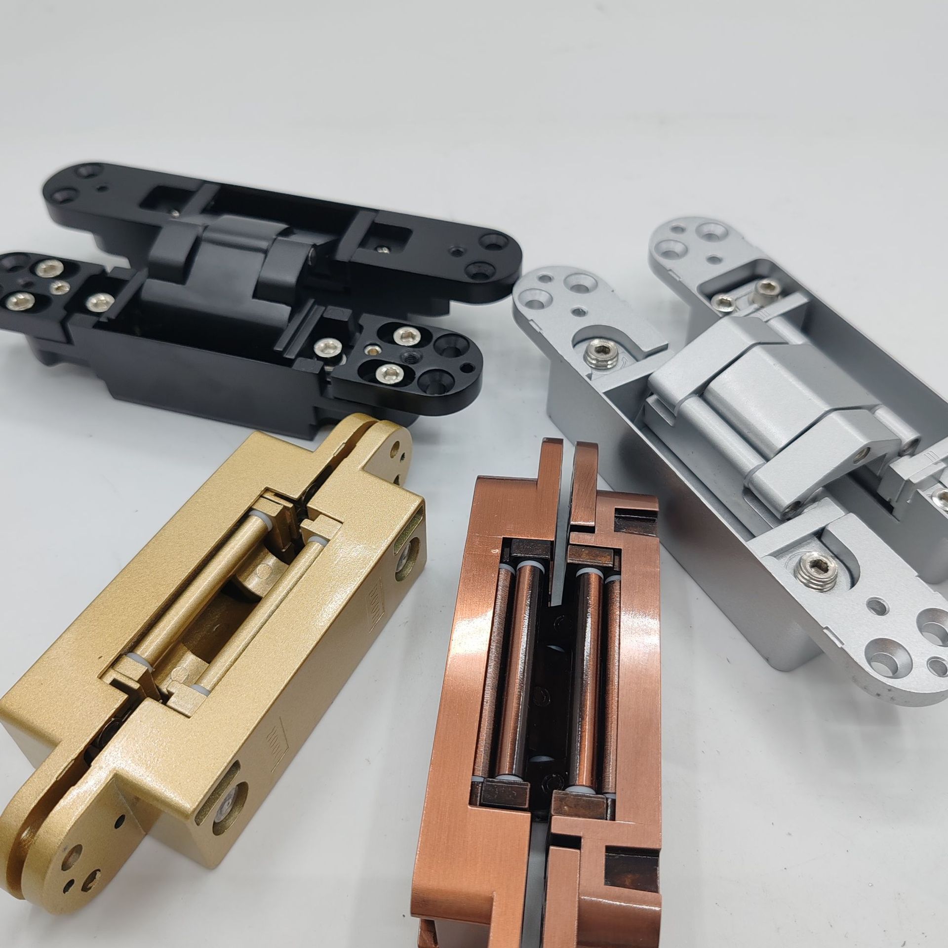 Folding door hinges, invisible door, cross top and bottom invisible new product, three-dimensional adjustable hidden hinges, concealed door hinges Application Scenario