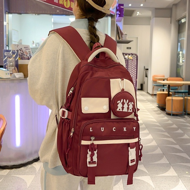 High appearance level, Japanese ins style, sweet style, large-capacity multi-compartment backpack for girls in grades three to six of primary school full figure