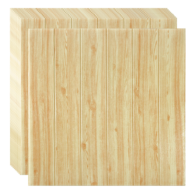 3d stereoscopic wood grain wall stickers, living room soft package wall panels, foam ceiling decoration, self-adhesive wall paper, waterproof details Picture