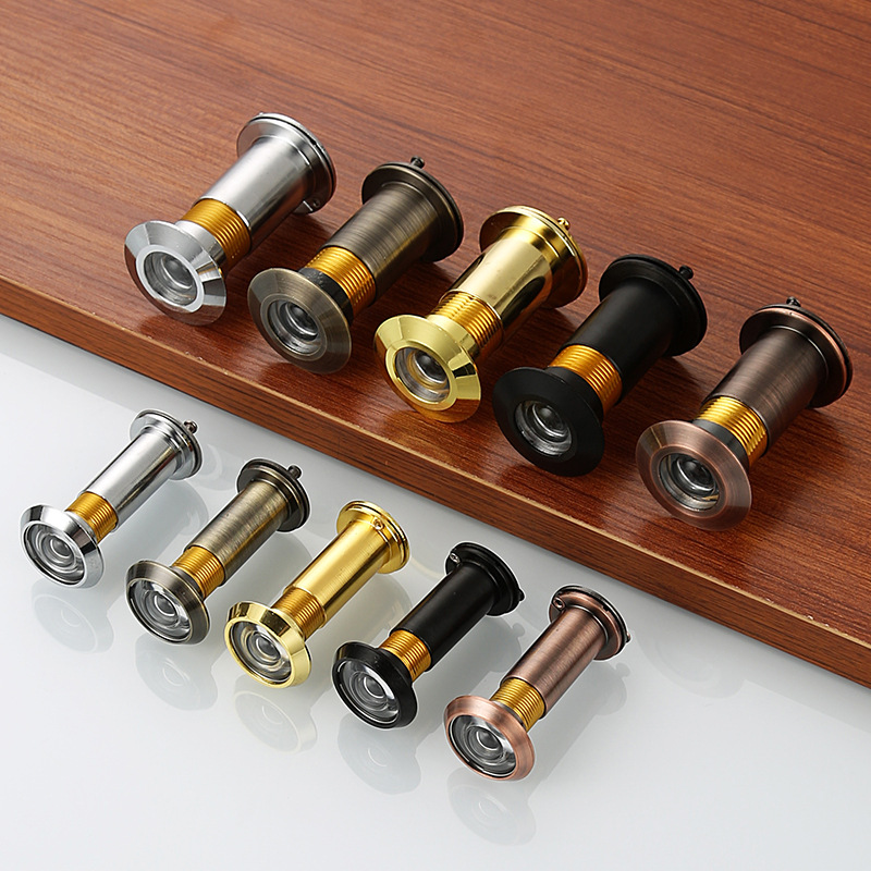 The hotel wooden door, cat-eye door, adjustable wide-angle zinc alloy high-definition door mirror, fireproof door, pure copper anti-peeping sheep's eye details Picture