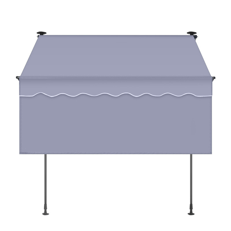 The outdoor store's aluminum alloy hand-cranked folding and retractable sunshade is laid on top of the storefront, and the household balcony does not require drilling to cover the rain Specification drawing