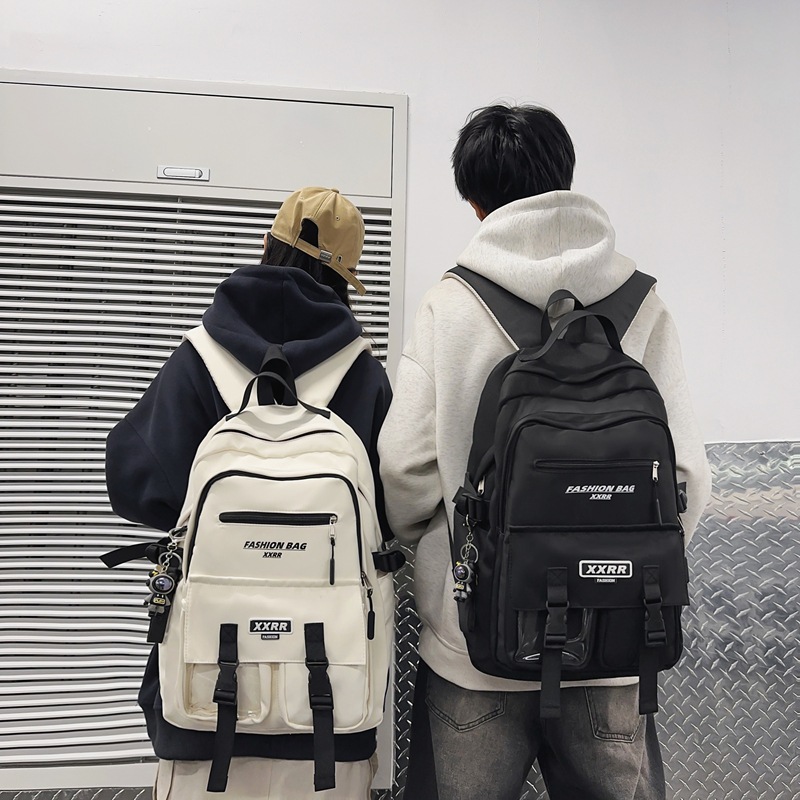 New foreign trade schoolbag for men, 2025 Korean version, ins cool workwear style, sturdy and durable backpack for junior and senior high school students details Picture