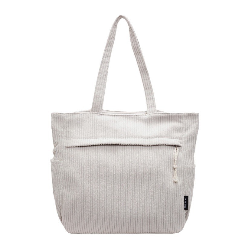 Tote bag, a fashionable corduroy women's bag, autumn new style single-shoulder underarm bag, large-capacity Tote trendy commuting bag Item Picture