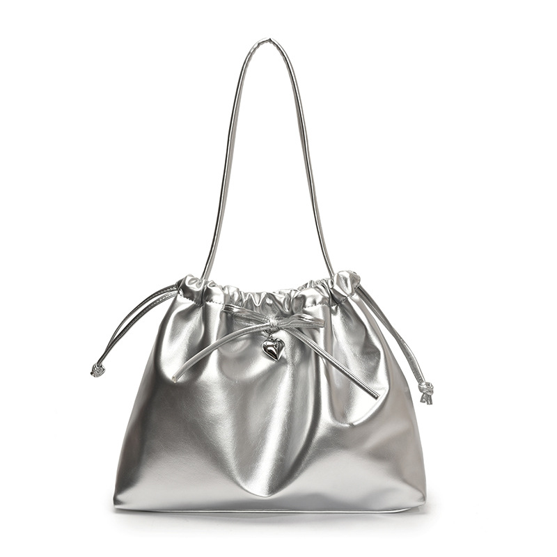 A simple and large-capacity drawstring underarm bag for women, a new spring 2025 fashion single-shoulder bag, a Korean style trendy tote bag Item Picture