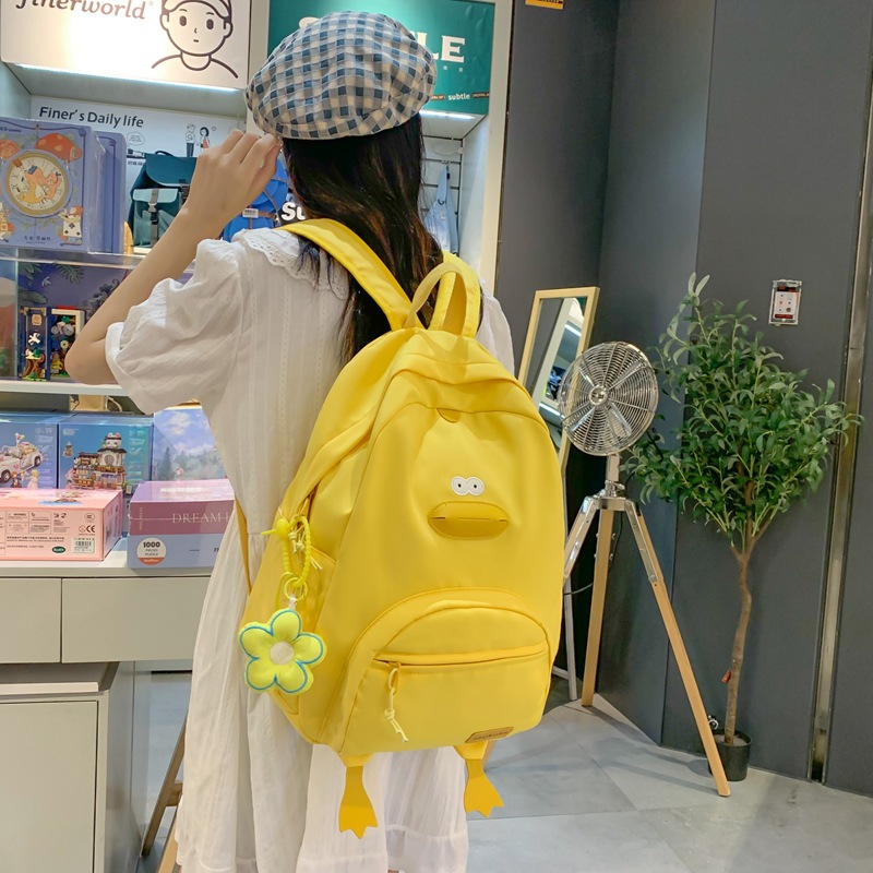 High school schoolbag, girls' backpack, cute Japanese-style little duck, large-capacity schoolbag for primary and secondary school students Specification drawing