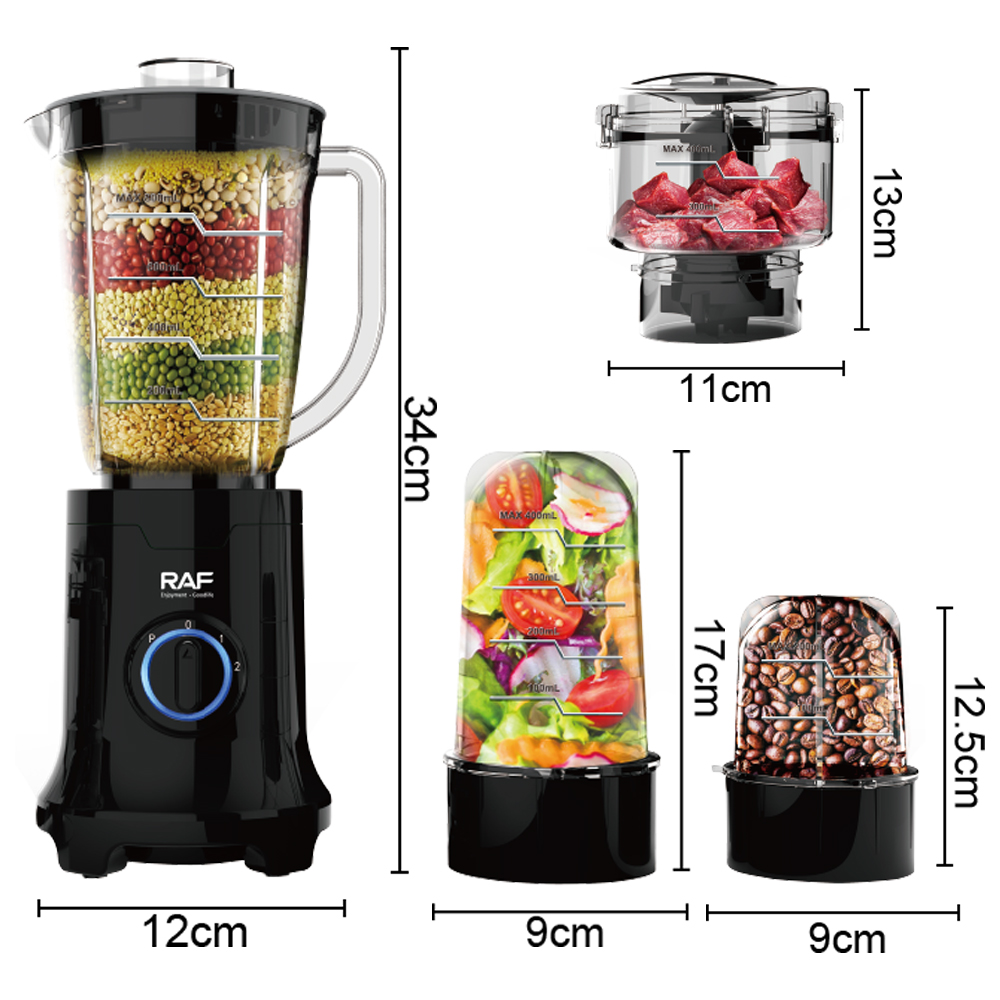 RAF European standard cross-border multi-functional four-in-one juicer, household food processor, meat grinder, grinder, flour mill R2866 Specification drawing