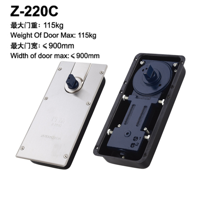 Ground spring door, double-positioning framed glass door, ground axle, universal hydraulic buffer hardware accessories 818 220B Application Scenario