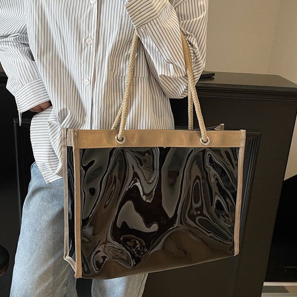 The 2025 new high-quality mother-and-child bag features a stylish and fashionable design. The tote bag is a trendy transparent handbag for women and a simple single-shoulder bag Specification drawing