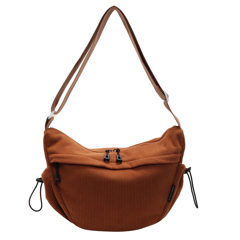 Dumpling Bag Women's crossbody bag with large capacity, 2024 New corduroy Japanese casual and versatile single-shoulder bag Item Picture