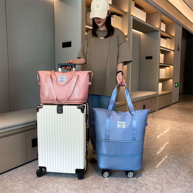 Universal wheel travel bag, light and portable luggage bag, storage bag, maternity bag, dry and wet separation, large-capacity fitness yoga bag Specification drawing