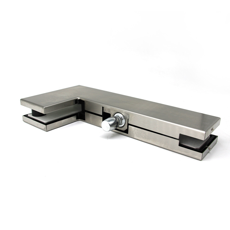 Glass door upper and lower door clamps, frameless glass door clamps, universal spring door accessories, right-angle seven-curved character clamps, top clamps Application Scenario