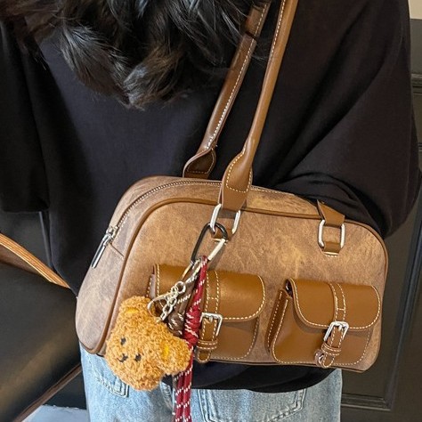 Retro niche underarm bag for women's autumn and winter 2024 new trendy Korean tote bag with large capacity bowling bag details Picture