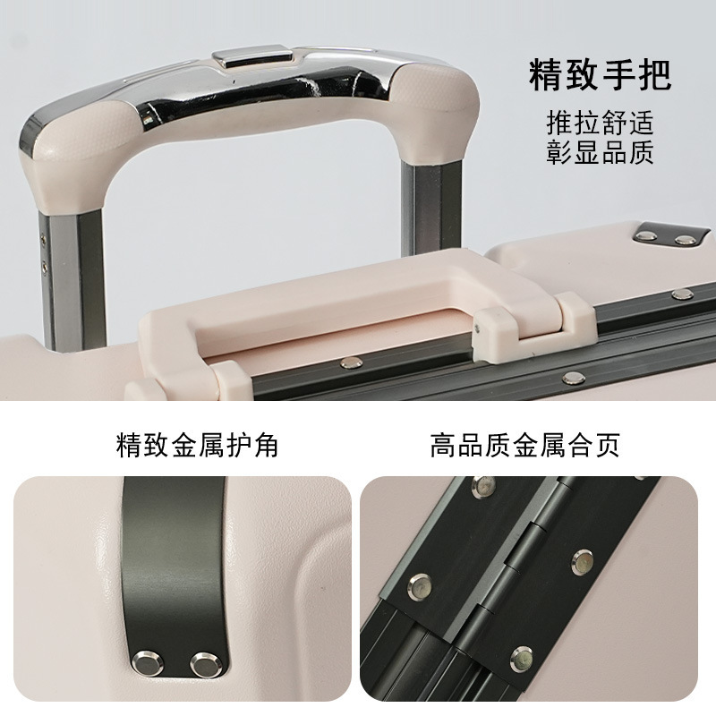 Customized hard-shell suitcase with a handle, 24-inch high-appearance-level casual travel case, swivel wheels, anti-theft combination lock, aluminum frame suitcase Application Scenario