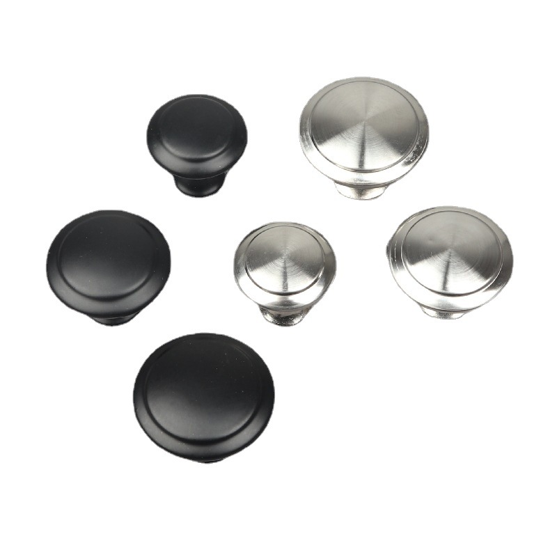 304 stainless steel single-hole handle, metal round black single-hole small handle, modern and simple drawer cabinet door handle Item Picture